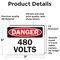 Signmission 480 Volts Danger Sign, Vinyl Decal, 7in W x 5in L, 2PK OS-2PACK-DS-D-57-L-19262 - alternate 6